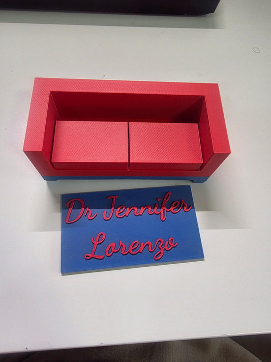 3D Printed Mini Sofa Business Card Holder – Therapist Couch Desk Display