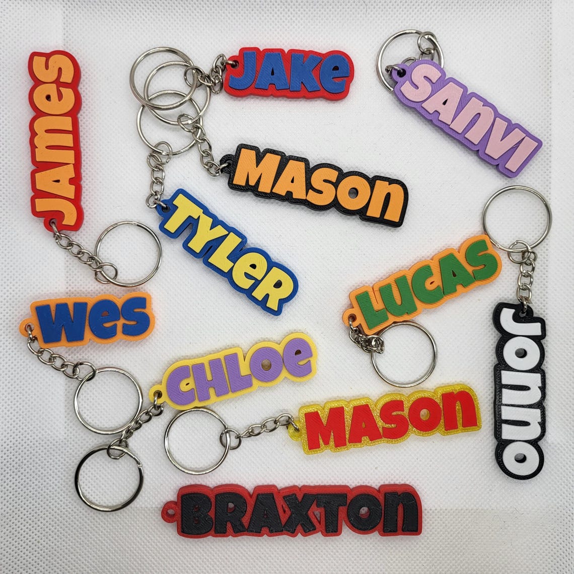 Personalized 3D Printed Name Keychain – Custom Name Tag for Bags & Keys