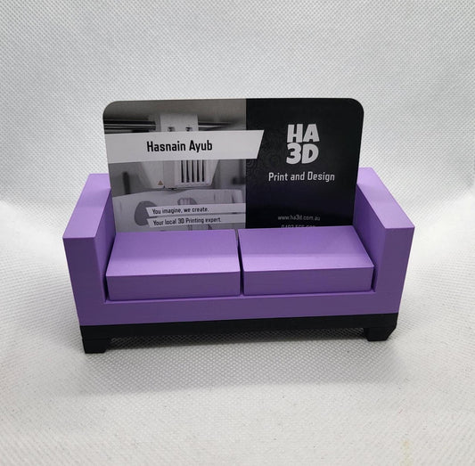 3D Printed Mini Sofa Business Card Holder – Therapist Couch Desk Display