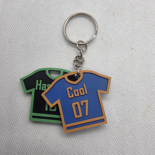 Personalized Jersey Keychain – Custom 3D Printed Name & Number Keyring