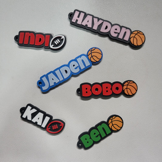 Personalized Sports Keychain – Custom 3D Printed Baseball & Basketball Name Tag