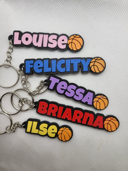 Personalized Sports Keychain – Custom 3D Printed Baseball & Basketball Name Tag