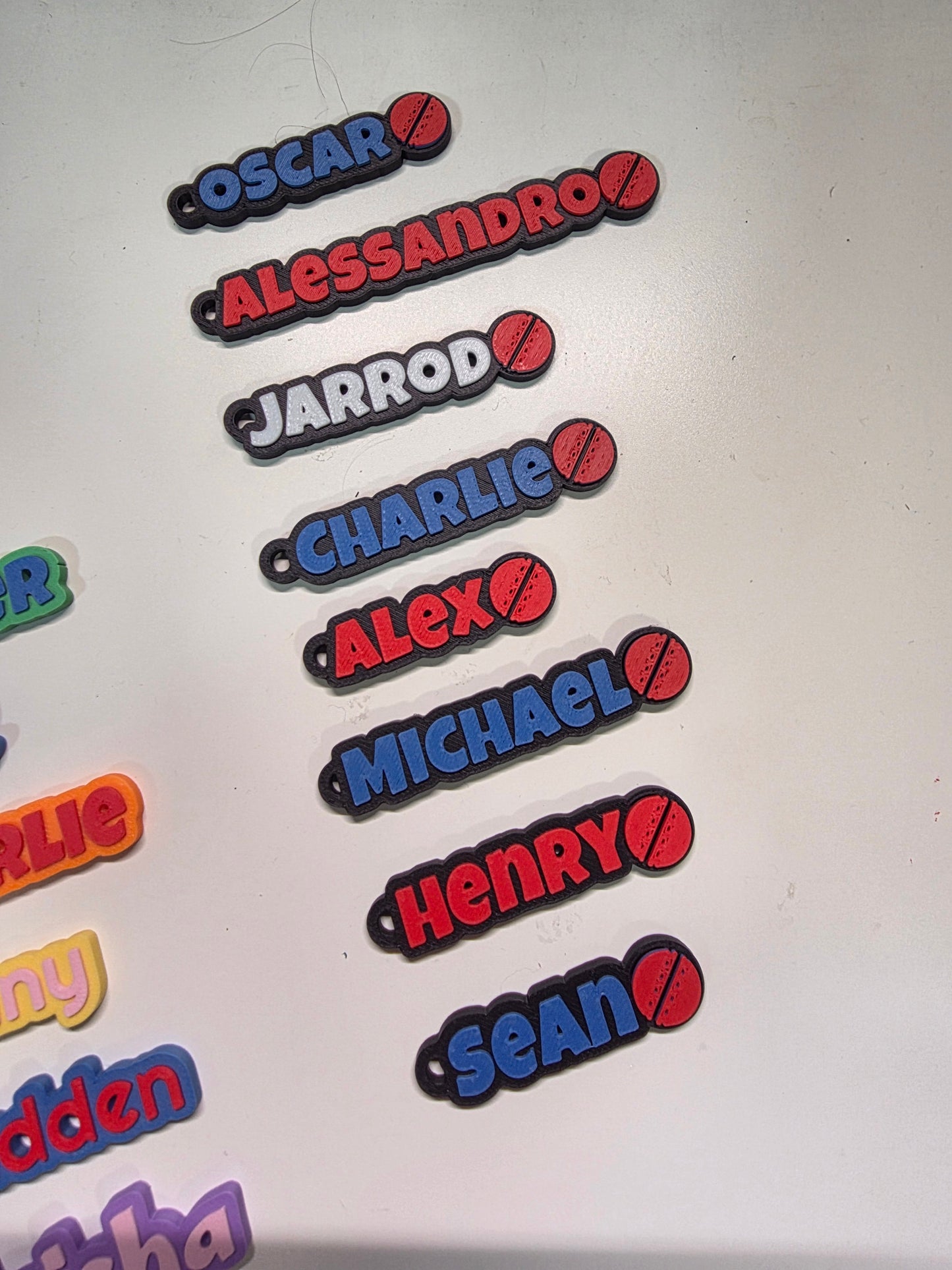 Personalized Sports Keychain – Custom 3D Printed Baseball & Basketball Name Tag
