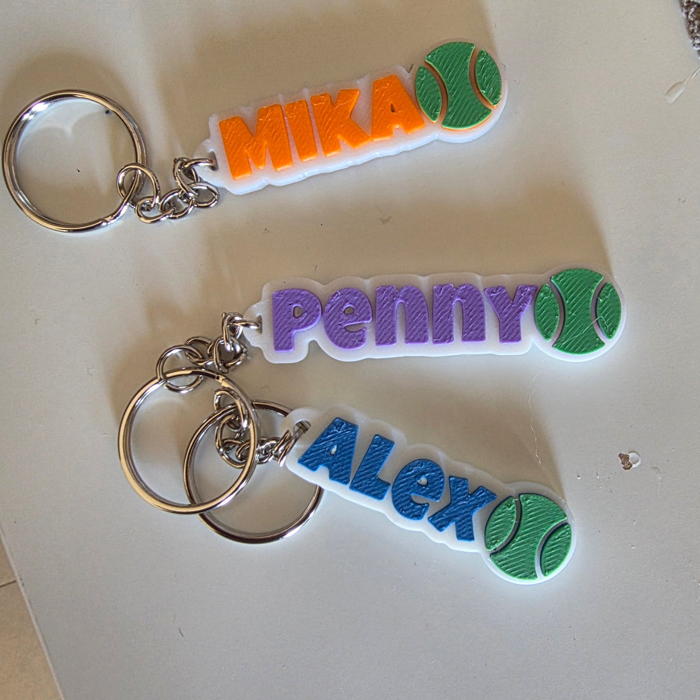 Personalized Sports Keychain – Custom 3D Printed Baseball & Basketball Name Tag