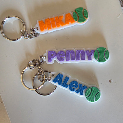 Personalized Sports Keychain – Custom 3D Printed Baseball & Basketball Name Tag
