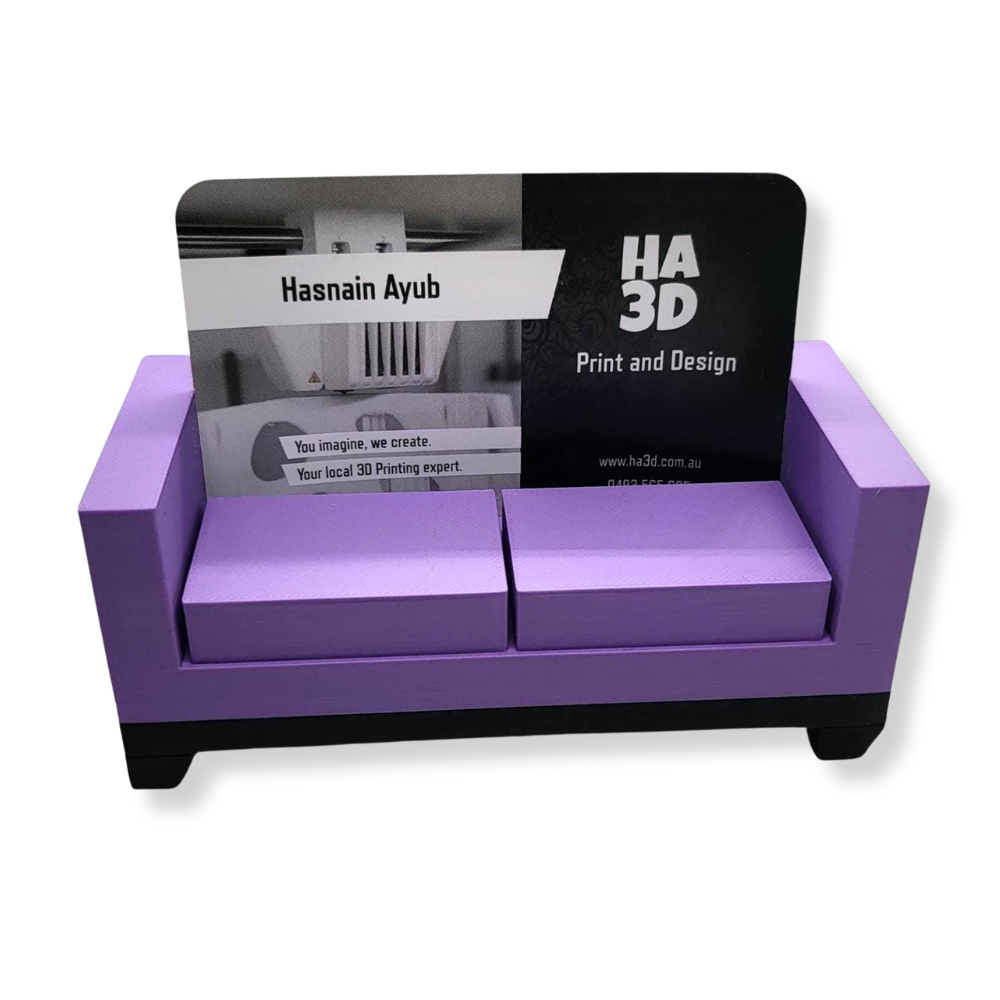3D Printed Mini Sofa Business Card Holder – Therapist Couch Desk Display