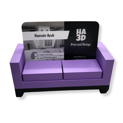 3D Printed Mini Sofa Business Card Holder – Therapist Couch Desk Display