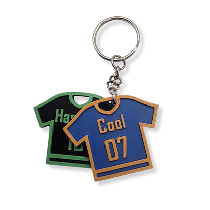 Personalized Jersey Keychain – Custom 3D Printed Name & Number Keyring