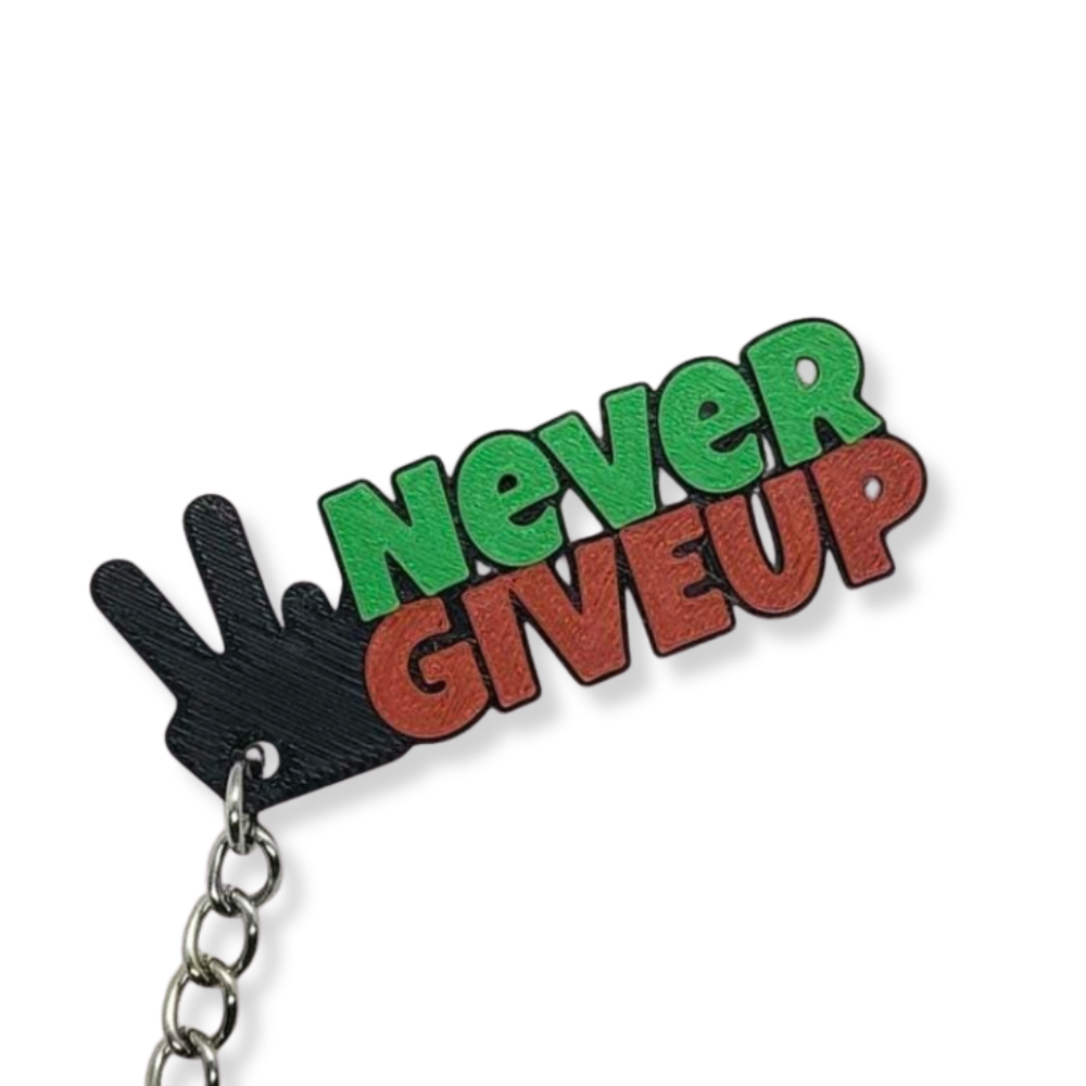 Personalized Quote Keychain – Custom 3D Printed Name & Message Keyring