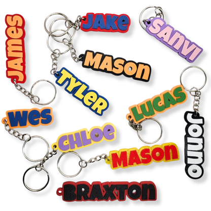 Personalized 3D Printed Name Keychain – Custom Name Tag for Bags & Keys