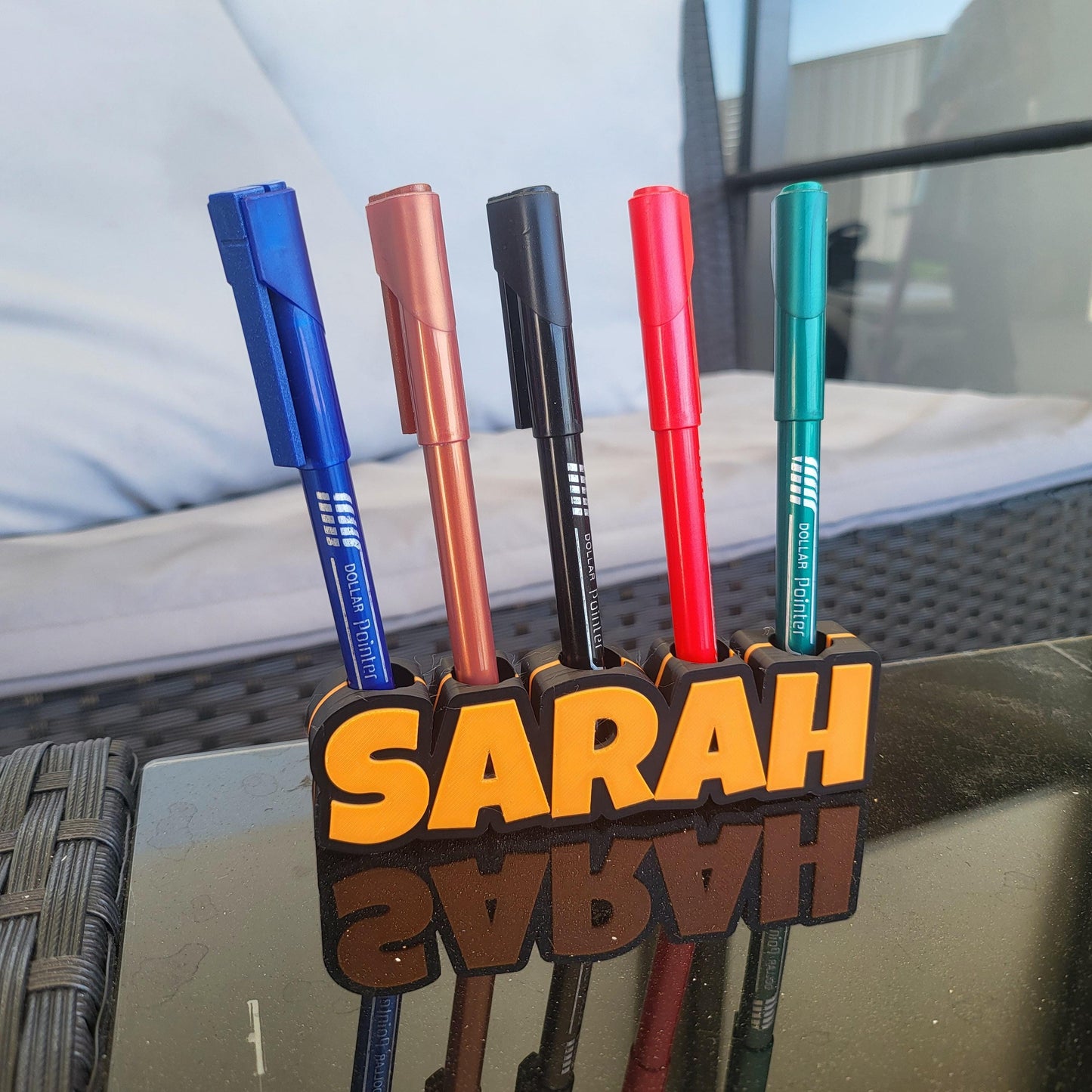 Custom Standing Name Pen Holder | 3D Printed Desk Organizer for Kids | Personalized Sign Display | Birthday Gift for Her