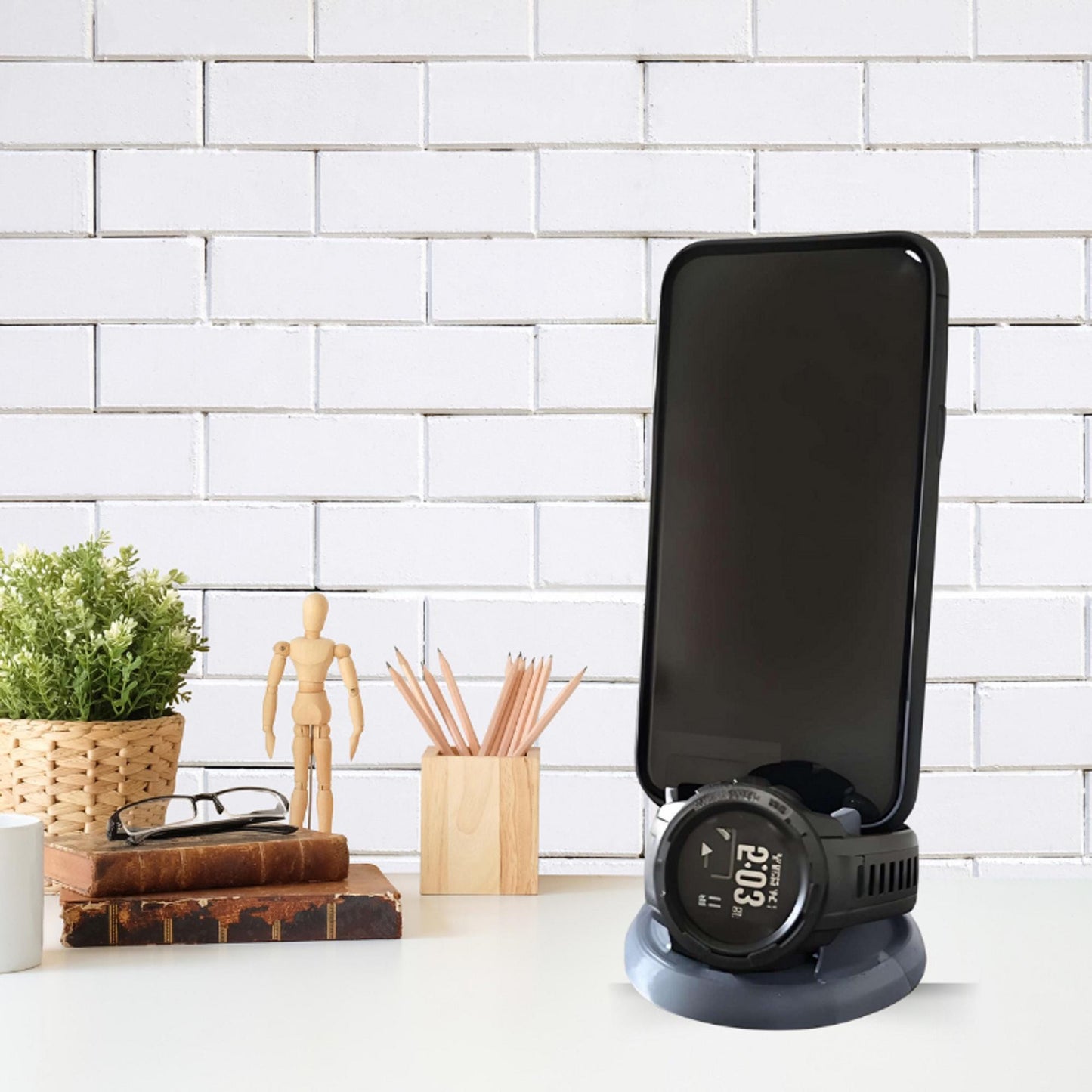 3d Printed Mobile Watch Stand, Custom Mobile Watch Holder, Docking Station, Mobile and Watch Combo Gift, Universal Mobile and Watch Dock
