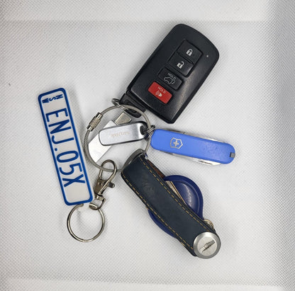 Personalized License Plate Keychain – Custom 3D Printed Number Plate Tag