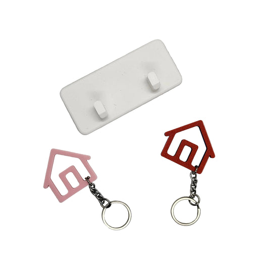 Personalized House Keychain Gift For Girl, 3d Printed Keyrings Set for New Homeowners, Customized Couples First New Home Gift