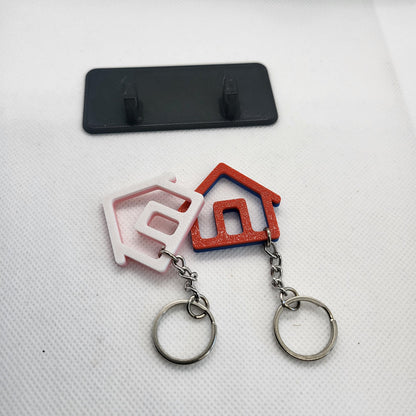 Personalized House Keychain Gift For Girl, 3d Printed Keyrings Set for New Homeowners, Customized Couples First New Home Gift