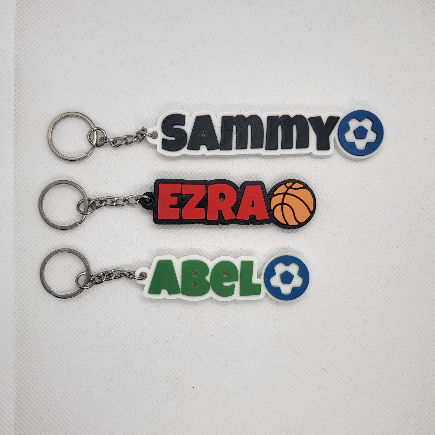 Personalized Sports Keychain – Custom 3D Printed Baseball & Basketball Name Tag
