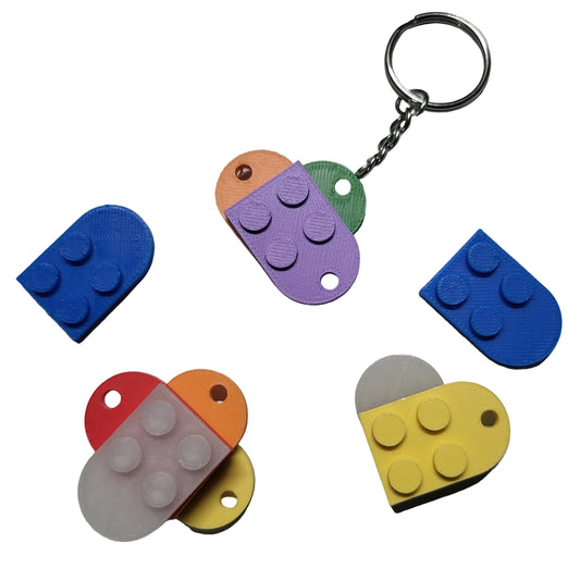 Personalized Building Blocks keychains, Customized Heart Blocks Keychain Tags, Multi color block keychains, Keychain for kids  & Adults