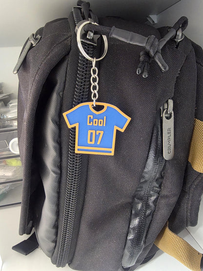 Personalized Jersey Keychain – Custom 3D Printed Name & Number Keyring