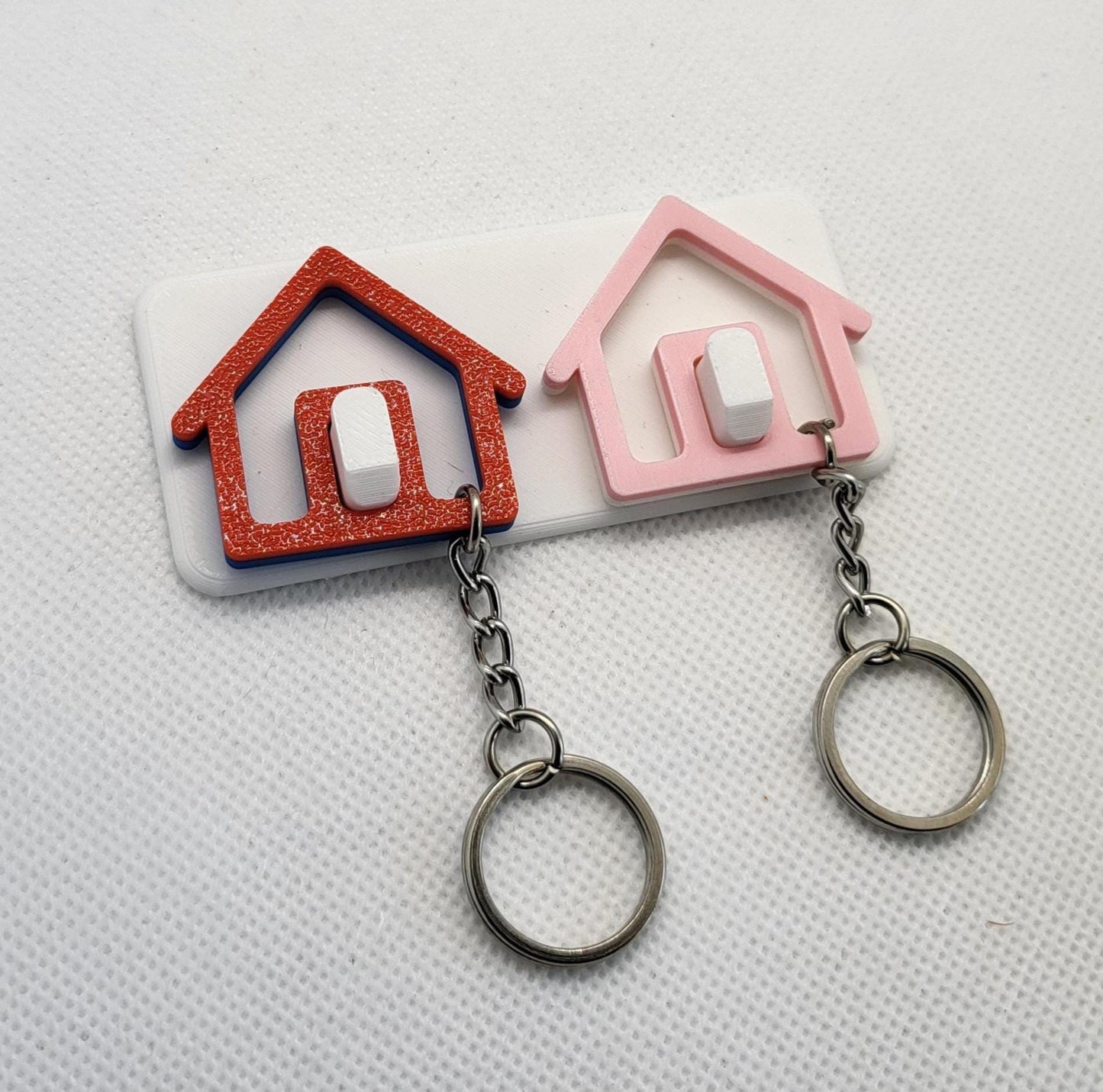 Personalized House Keychain Gift For Girl, 3d Printed Keyrings Set for New Homeowners, Customized Couples First New Home Gift