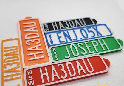 Personalized License Plate Keychain – Custom 3D Printed Number Plate Tag